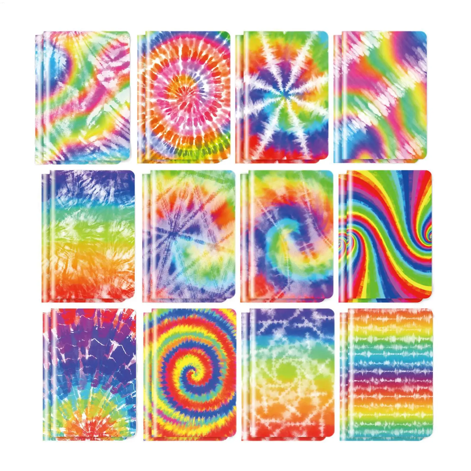 

Tie Dye Notebooks 24-pieces Small Inspiration Notpads Tie Dye Stationery Supplies For Home Office School Birthday Friendship