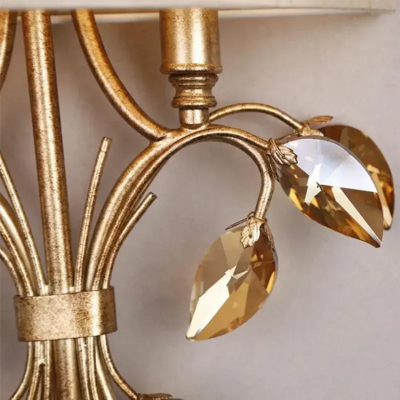 

Modern Crystal Wall Sconce Light for Dining Room Background Iron Retro Hotel Wall Lamp Shade Wall light led Bar Vintage
