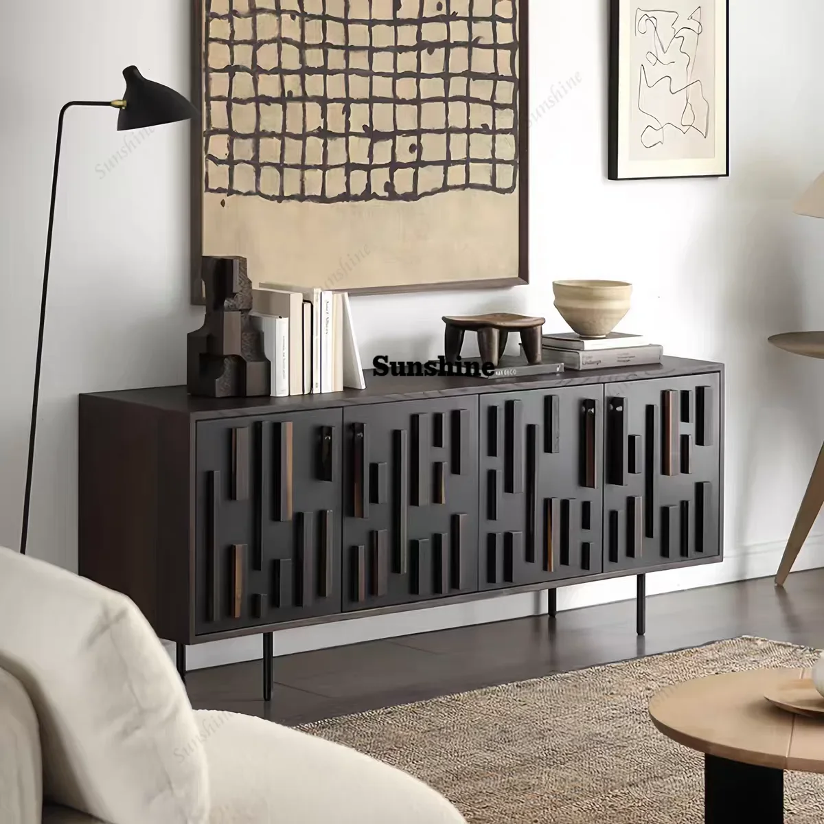 

Wabi Side Cabinet Nordic Entry Entrance Cabinet Medium Antique Minimalist TV CabinetTJ