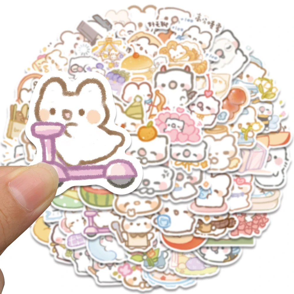 70PCS Kawaii Cute Union Pig Rabbits Stickers Decorative Laptop Guitar Skateboard Waterproof Scrapbooking for Children Decals