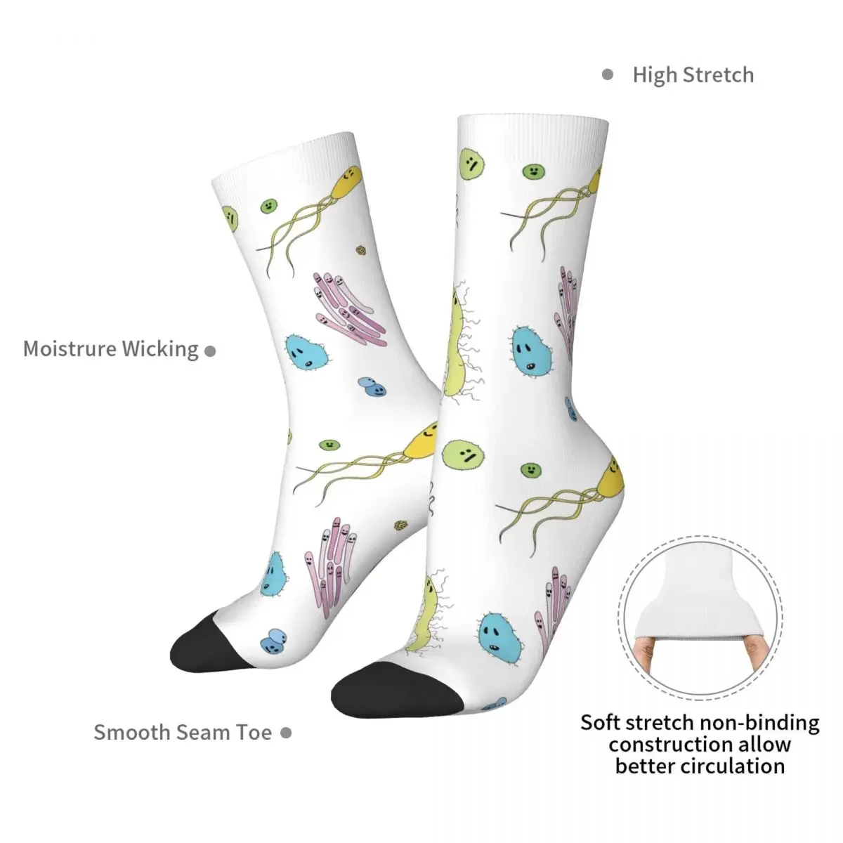 We're With Stupid (Smart Microbes) - For Light Socks Harajuku Quality Stockings All Season Long Socks Accessories for Unisex