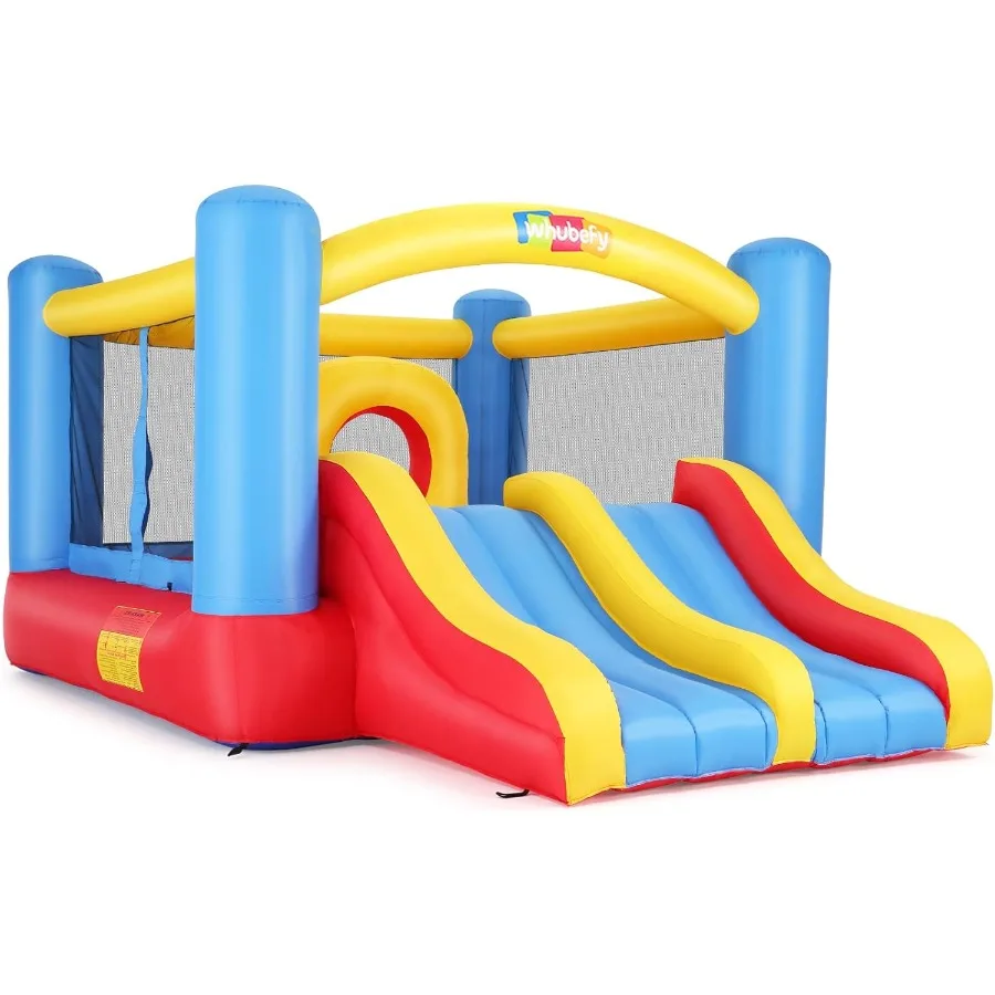 

12.6x9FT Bounce House for 3-6 with Blower Large Inflatable Bounce House with Double Slide Central Obstacle Toddler Jump Bouncy