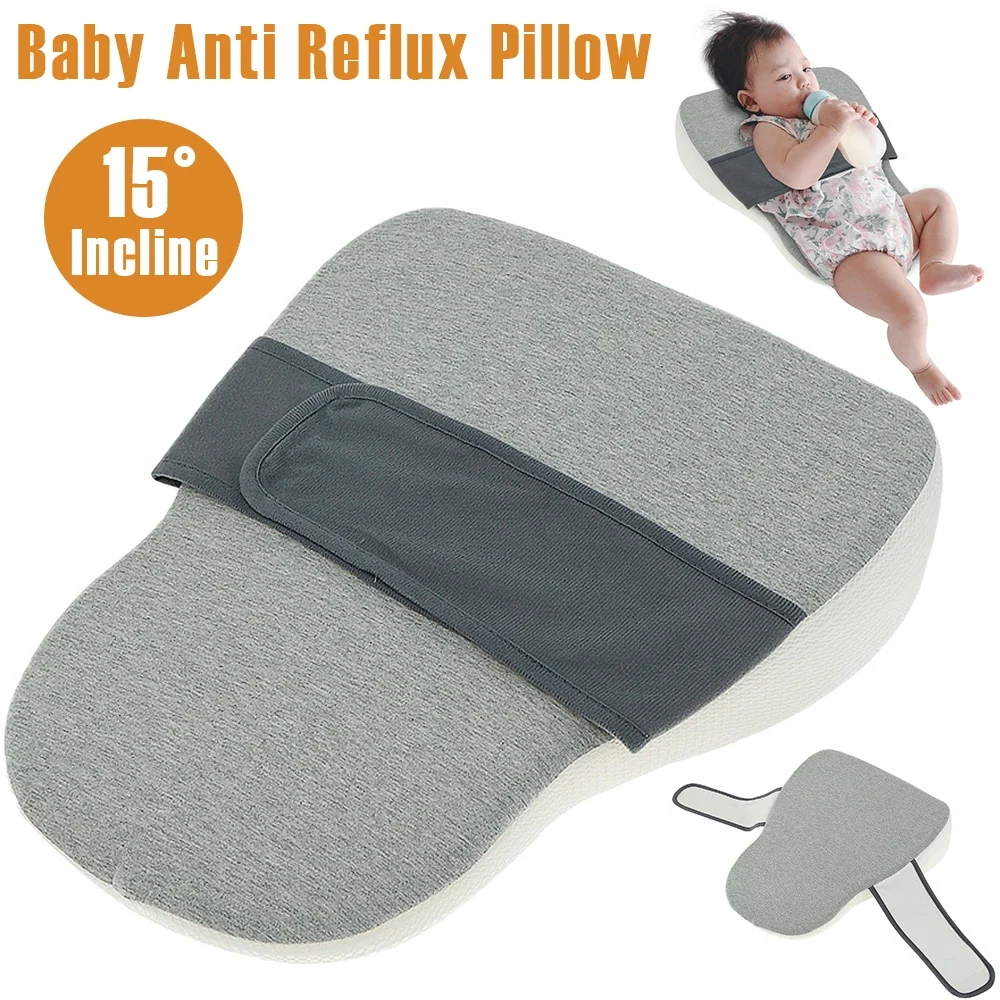 Almohada Anti Reflujo para Bebé 15 ° Incline almohada de alimentación para recién nacido, antivuelco, transpirable, cuña de reflujo, almohada de leche antiescupir para lactancia materna