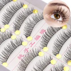 10 Pair Fashion Long Natural False Eyelashes Fake Lash Makeup Tool Black Fake Eyelashes