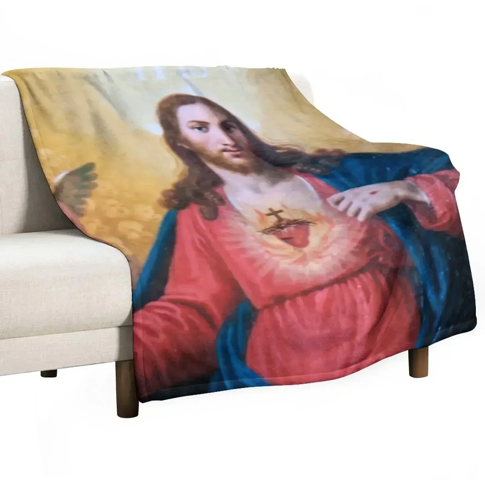 

Sacred Heart Throw Blanket Luxurious Soft Fuzzy Blanket for Sofa Bed