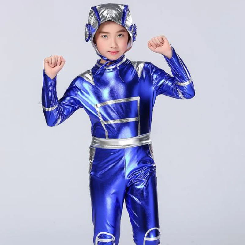 Kid party cosplay robot costume astronaut performance space stage dance wear children clothing jumpsuit skirt clothes boy girl