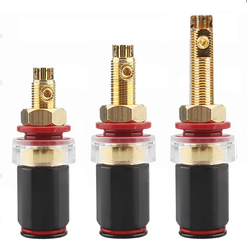 4pcs Speaker Binding Post Gold Plated Terminal Female Banana Jack Connector HIFI Audio Amplifier Banana Plug Socket Terminal