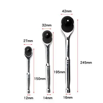 Výprodej 3dílná sada ráčen 1/4'' 3/8'' 1/2'' s pohonem, 100 zubů, plně leštěná, vyrobeno z prémiové chrom-vanadové oceli, pokovená povrchová úprava 6 nejlepší prodej sada ráčen s nacvakávacím nářadím - №5