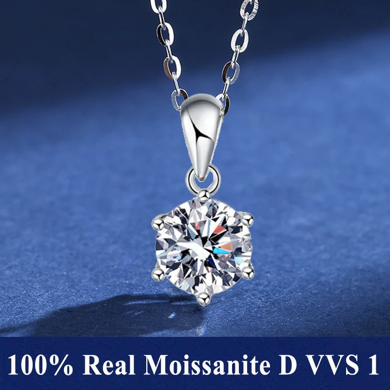 

Color Moissanite Round Brilliant Cutting 18K Gold Plated 45cm 925 Sterling Silver Necklaces Wholesale