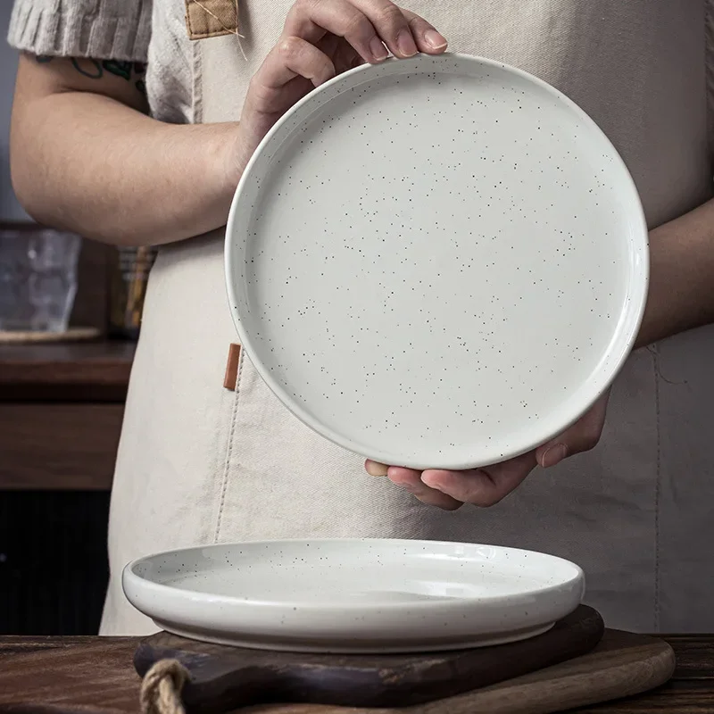 

Sesame Glaze Solid Color Ceramic Soup Vegetable Internet Celebrity Deep Breakfast Plate