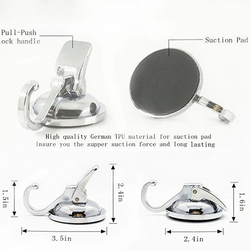 Zware Vacuüm Zuignap Haken (2 Pack) Voor Keuken Badkamer Toilet Organisatie