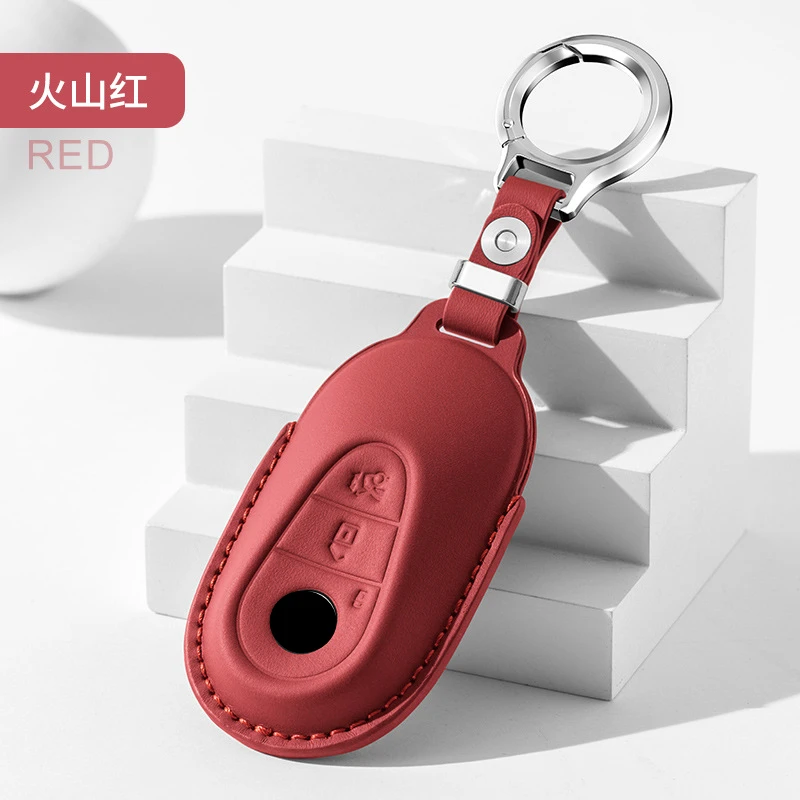 

Leather Car Key Case Remote Cover Shell Holder Keyring Protector For Mercedes Benz New C260L E300L S400L EQE GLC CLE C E S Class
