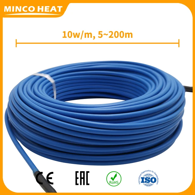 Minco Heat niski koszt kabel grzejny kabel elektryczny gorąca linia nowy podwójny przewód pod płytką laminowany system ogrzewania podłogowego 10w/m 5 ~ 200m