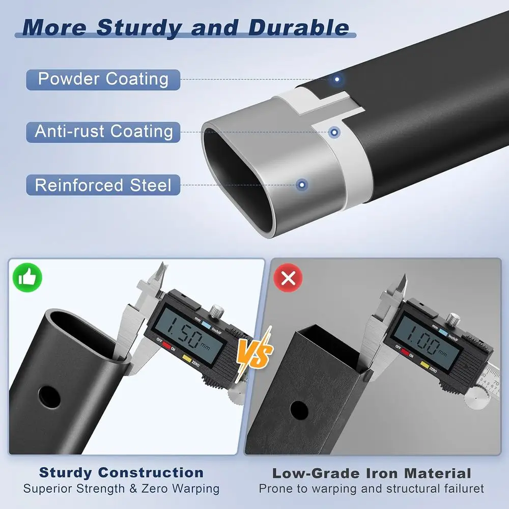 36 درابزين للسطح المعدني الأسود، مغزل مجوف للدرج ودرابزين الشرفة، مناسب للاستخدام الداخلي والخارجي (سمك 1.5 مم)