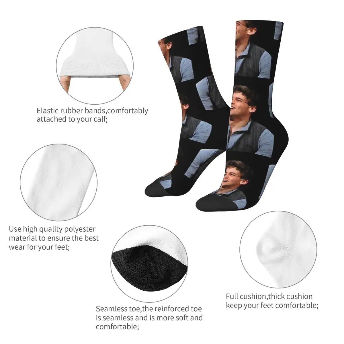 Chaussettes d'impression 3D personnalisées, JerCaroline J: Ordan Newsies, chaussettes personnalisées, cadeau pour femme et mari