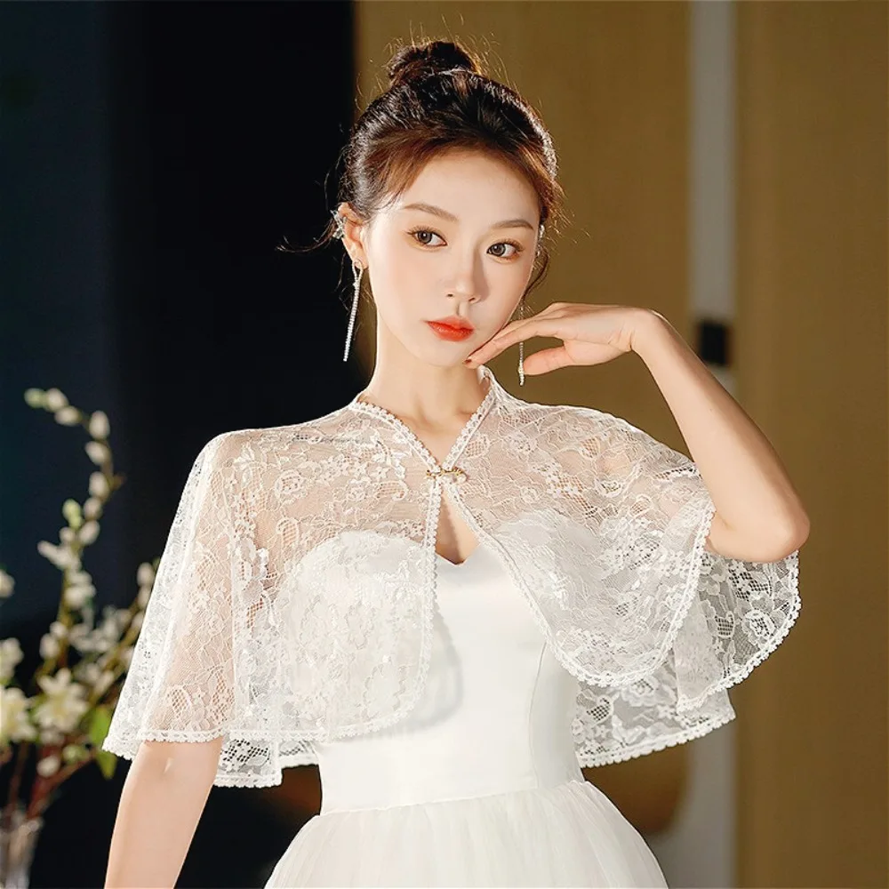 New Chinese Style Embroidered Lace Bridal Shawl Covered for Party Dress Wedding Bolero Capes Wedding Accessories