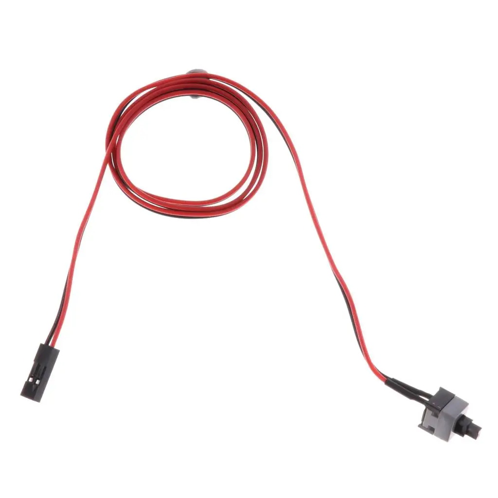 Replacement Computer Power Reset Switch Cable 2 Pin 50cm Soft Touch Plastic for PC Case Button