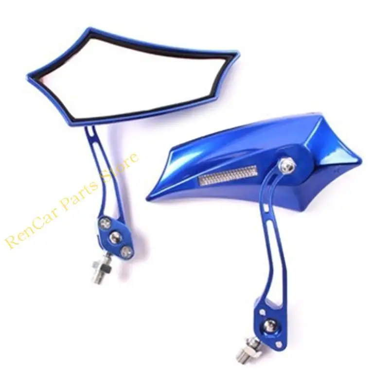 

F19A Rearview Side Glass for Motorcycle Mounting Bolt Motorbike Bike ATV 8mm 10mm Thread Handlebar Cycling Side Glass