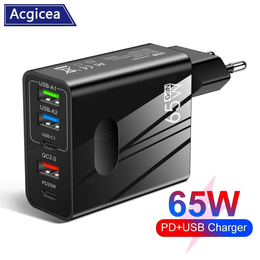 

Зарядное устройство USB Type-C, 65 Вт, быстрая зарядка