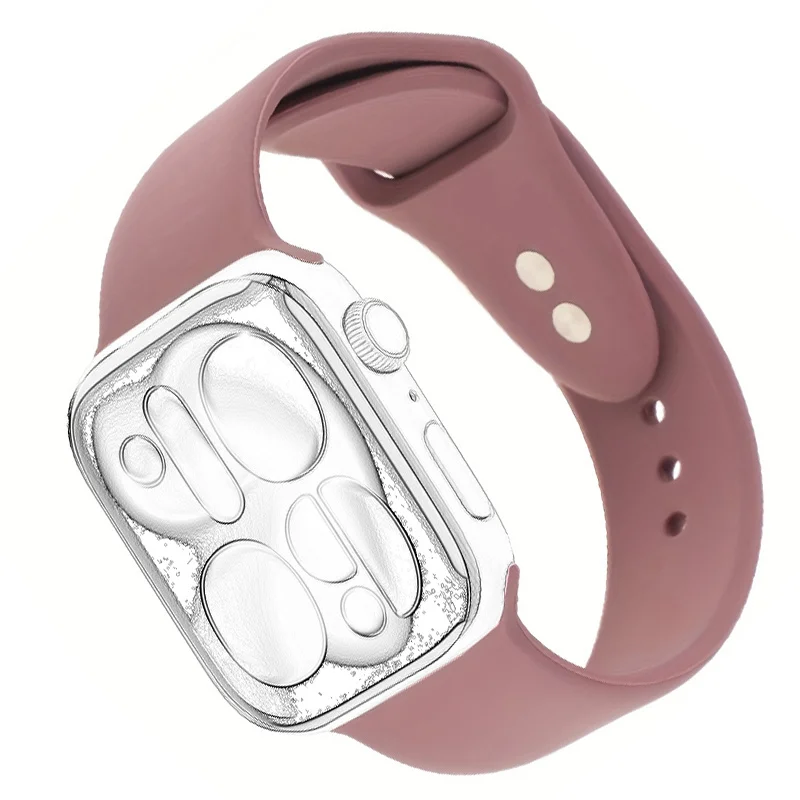 Sport-Silikonarmband für Apple Watch Armband 46mm 44mm 45mm 40mm 41mm 42mm 49mm Armband iWatch Serie 11 10 9 8 7 6 5 SE Ultra 3 2