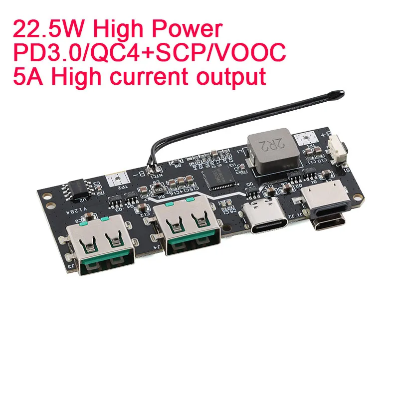 QC4.0 QC3.0 LED Dual USB 5V 4.5A 22.5W Micro/Type-C USB Mobile Power Bank 18650 Charging Module Temperature / Circuit Protection