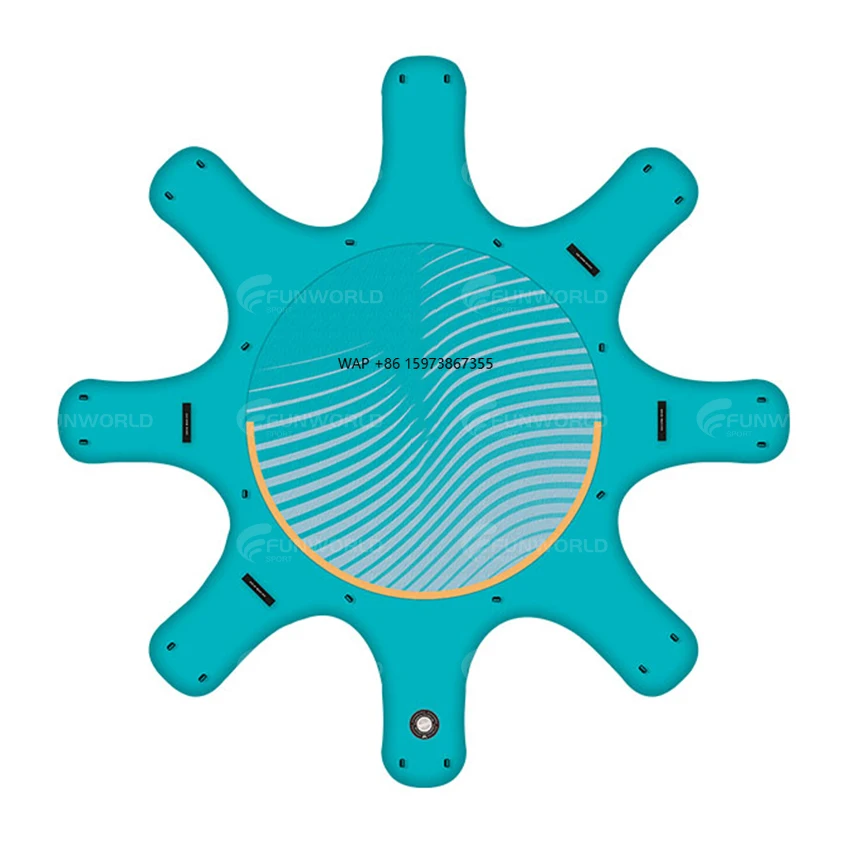 

Custom Inflatable Stand up Paddle Board Round Island Trainer Water Floating Pontoon Fitness Platform Sup Yoga Deck Dock
