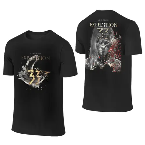 Imagen 2 del producto Clair Obscur Expedition 33 camiseta de juego para hombre, camiseta divertida de algodón puro, camisetas de cuello redondo, ropa de manga corta estampada