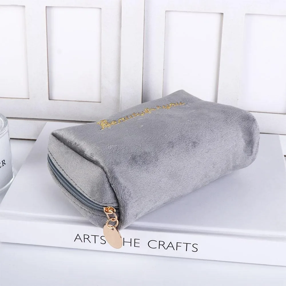 

Portable Mini Zipper Velvet Makeup Bags Handbags Lipstick Pouch Cosmetic Bags