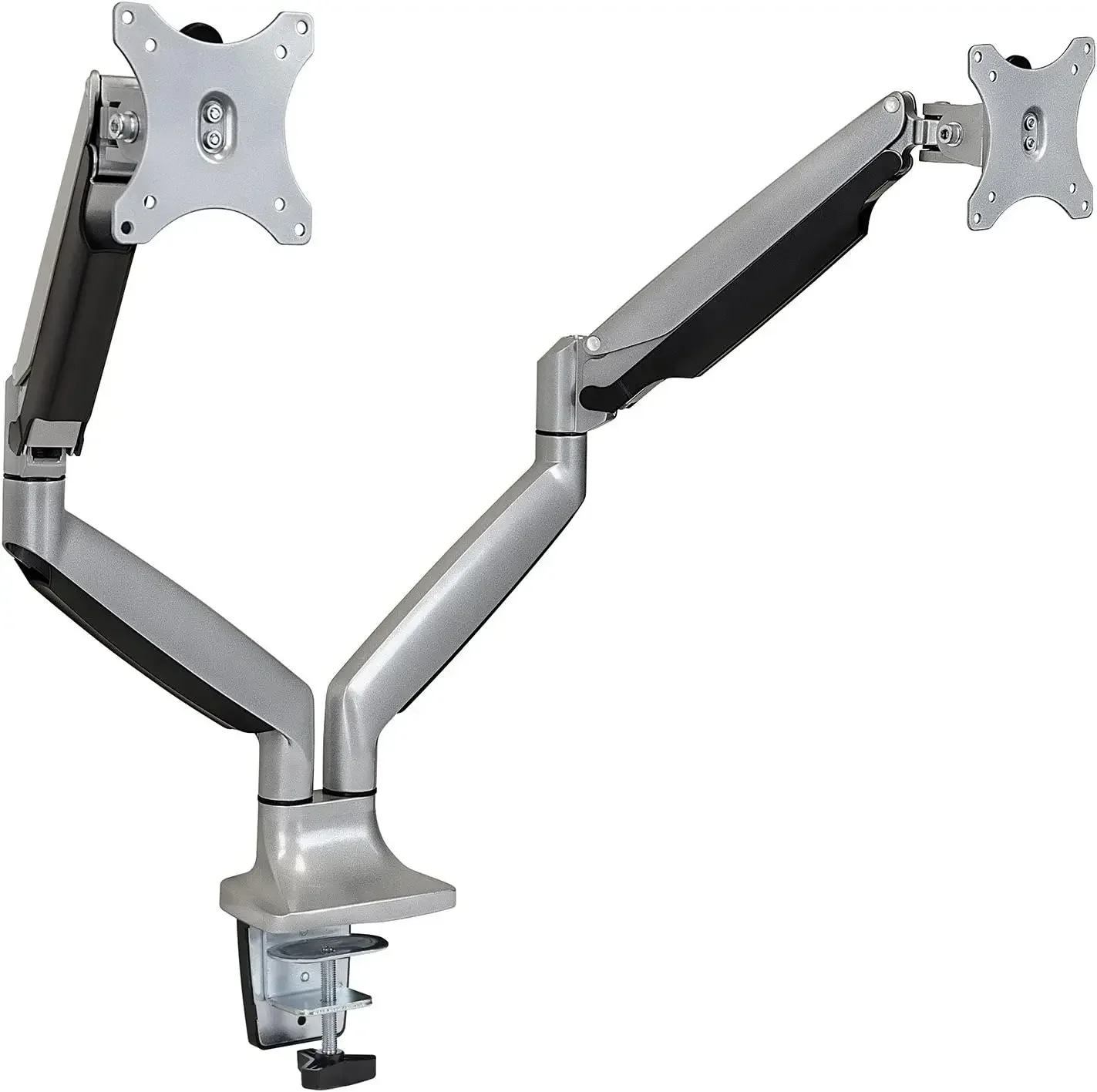 

(MI-1772) Dual Monitor Arm Mount Desk Stand Two Articulating Gas Spring Height Adjustable Arms | Fits Up To 32" VESA 75 100