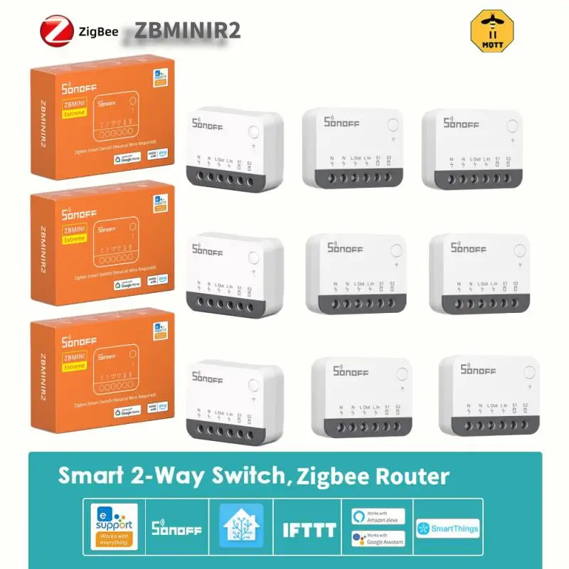 

SONOFF ZBMINIR2 ZBMINI Extreme Zigbee Smart Switch Neutral Live Required 2-way Switch Router Via Alexa Echo Home Assistant Mqtt