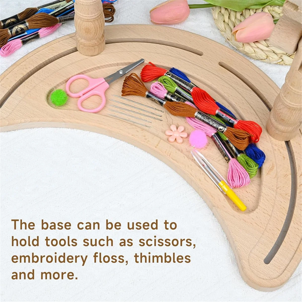 AA98 Embroidery Hoop Stand Adjustable - 360°Rotated Embroidery Frame Stand, Embroidery Stands for Hand Work Art Craft
