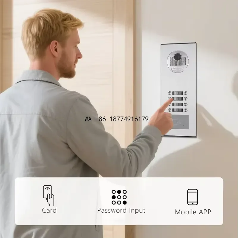 wmwmnu Anti-Theft Performance Easy Installation 8 Buttons IP Intercom Outdoor Device for 7 Inch Indoor Unit Apartment Use