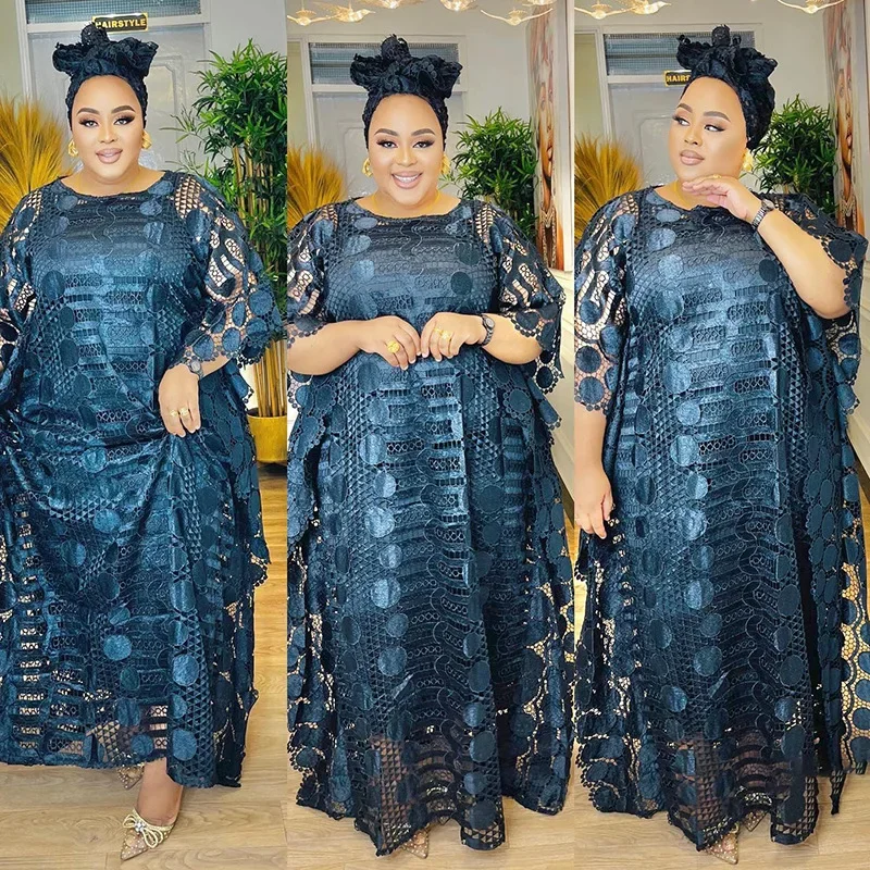 Elegant African Dresses for Women Traditional Dashiki Fashion Lace Boubou Plus Size Wedding Party Elegant African Dresses for Women Traditional Dashiki Fashion Lace Boubou Plus Size Wedding Party