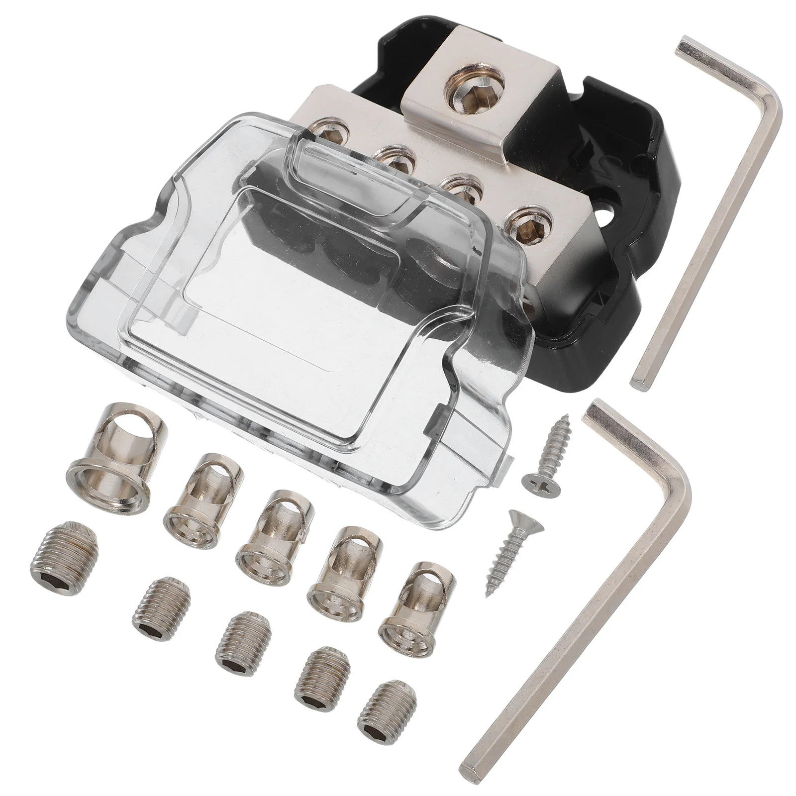 

1 Set Car Audio Distribution Block Copper Amp Splitter Box Vehicle Cable Splitting Plug Play Installation Enhancing
