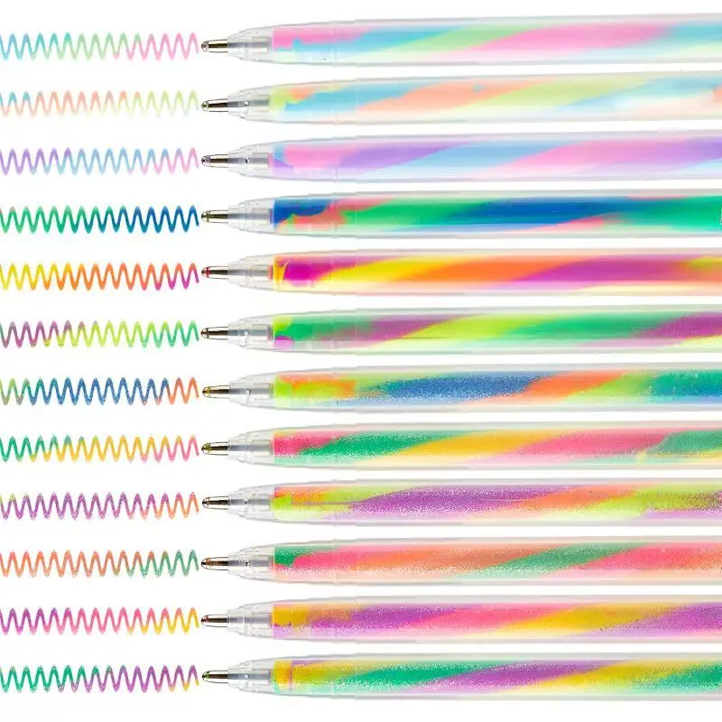 6pcs Glitter Gel Highlighter Pens Set - 1.2mm Vibrant Colors, Smooth Writing, Perfect For Journals, DIY Crafts, Greeting Cards,
