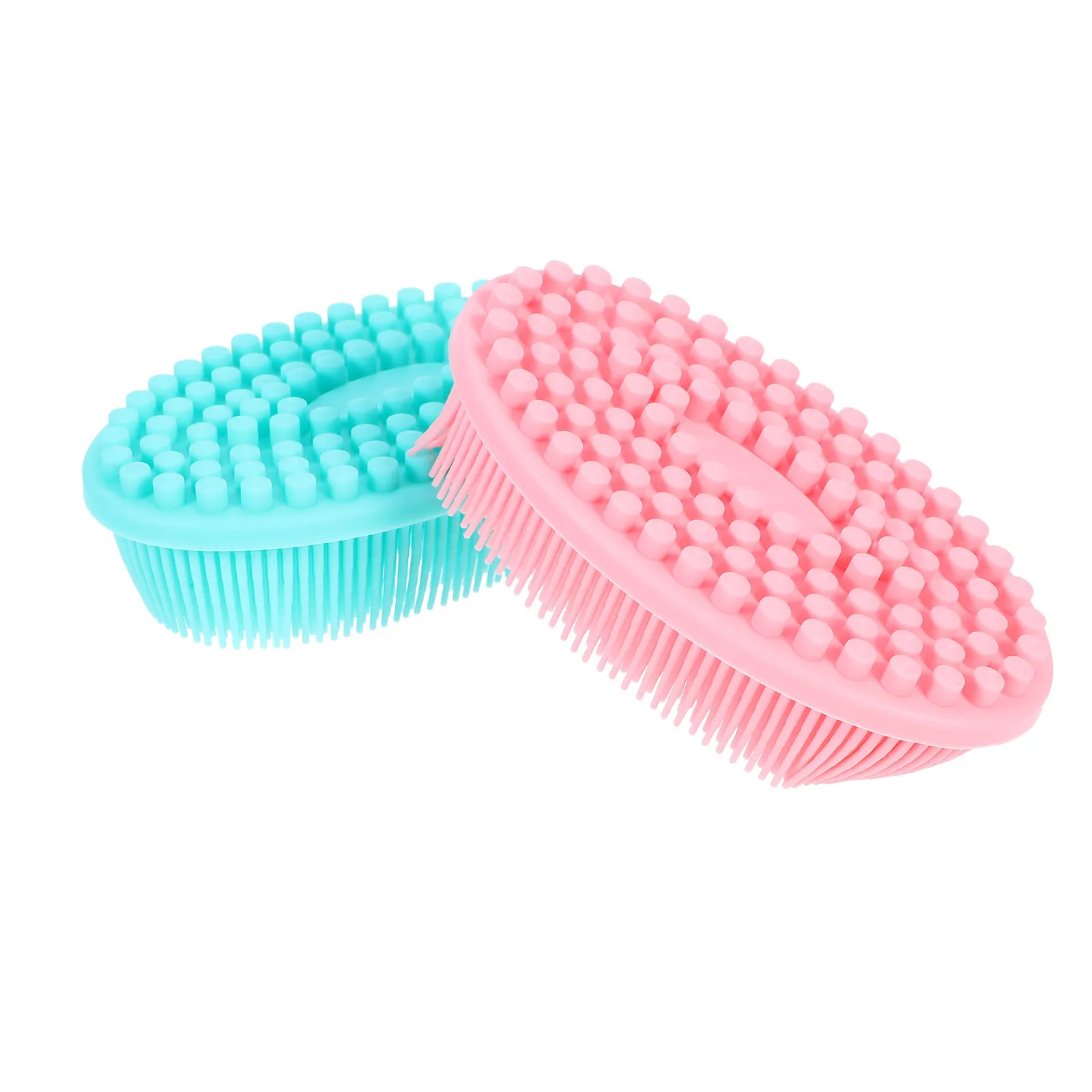 Silicone Bath Brush 2pcs Dual-Sided Soft Shower Brush for Scalp Massage and Body Cleansing