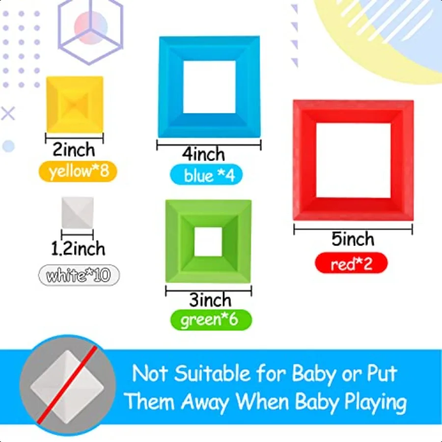 ألعاب Tsomtto Montori لعمر 1 2 3 4 5 سنوات للأولاد والبنات والأطفال الصغار 13 أنشطة تعلم ما قبل المدرسة 30 قطعة مكعبات بناء متراصة