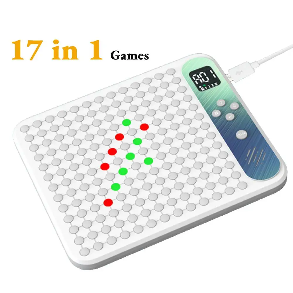 

Многофункциональная электронная развивающая доска 17 в 1: шахматы, нарды, го, крестики-нолики, игра «Ударь крота» для детей