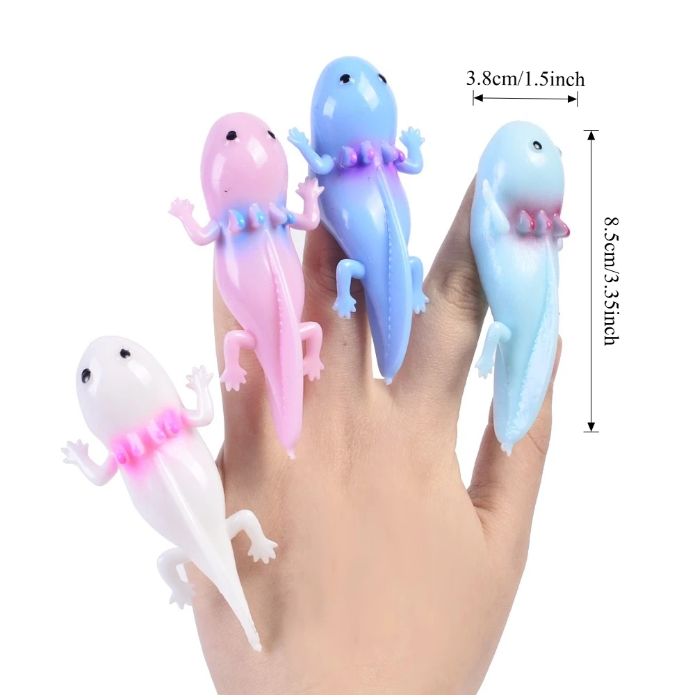 4 pçs elástico axolotl estilingue alívio do estresse brinquedos para crianças adultos, lançamento sensorial festa favores tdah autismo ansiedade presentes