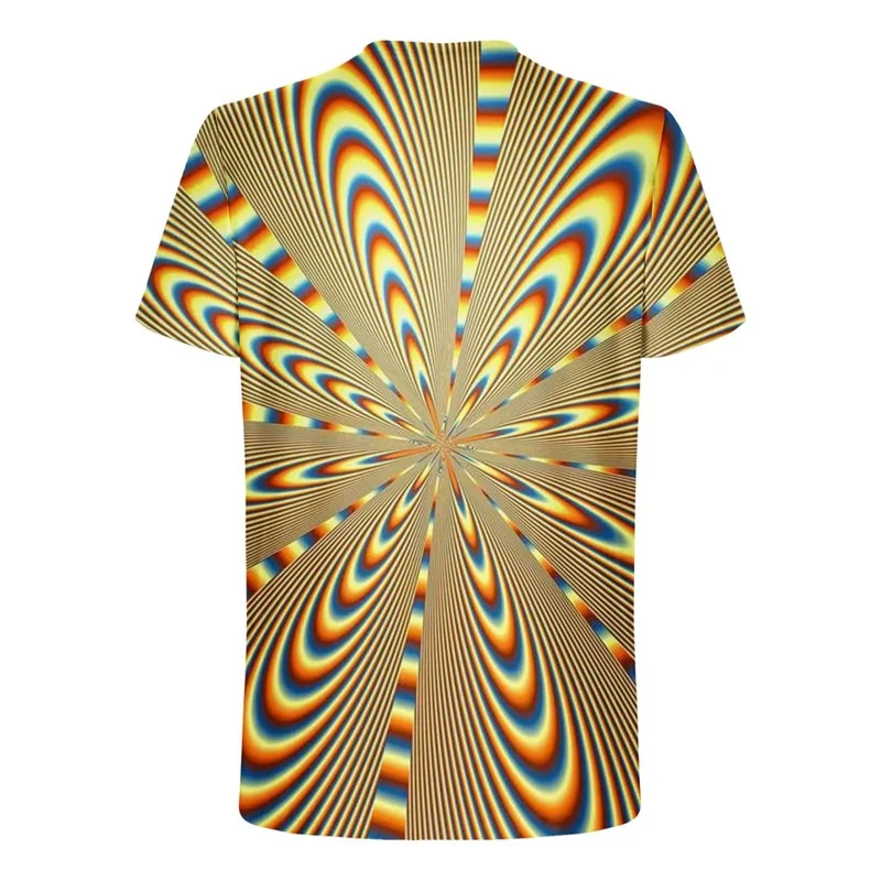 Men\'s 3D Print Optical Illusion Graphic T-Shirts For Men Short Sleeve Round Neck Casual Tee Tops Streetwear Mens Designer Shirt