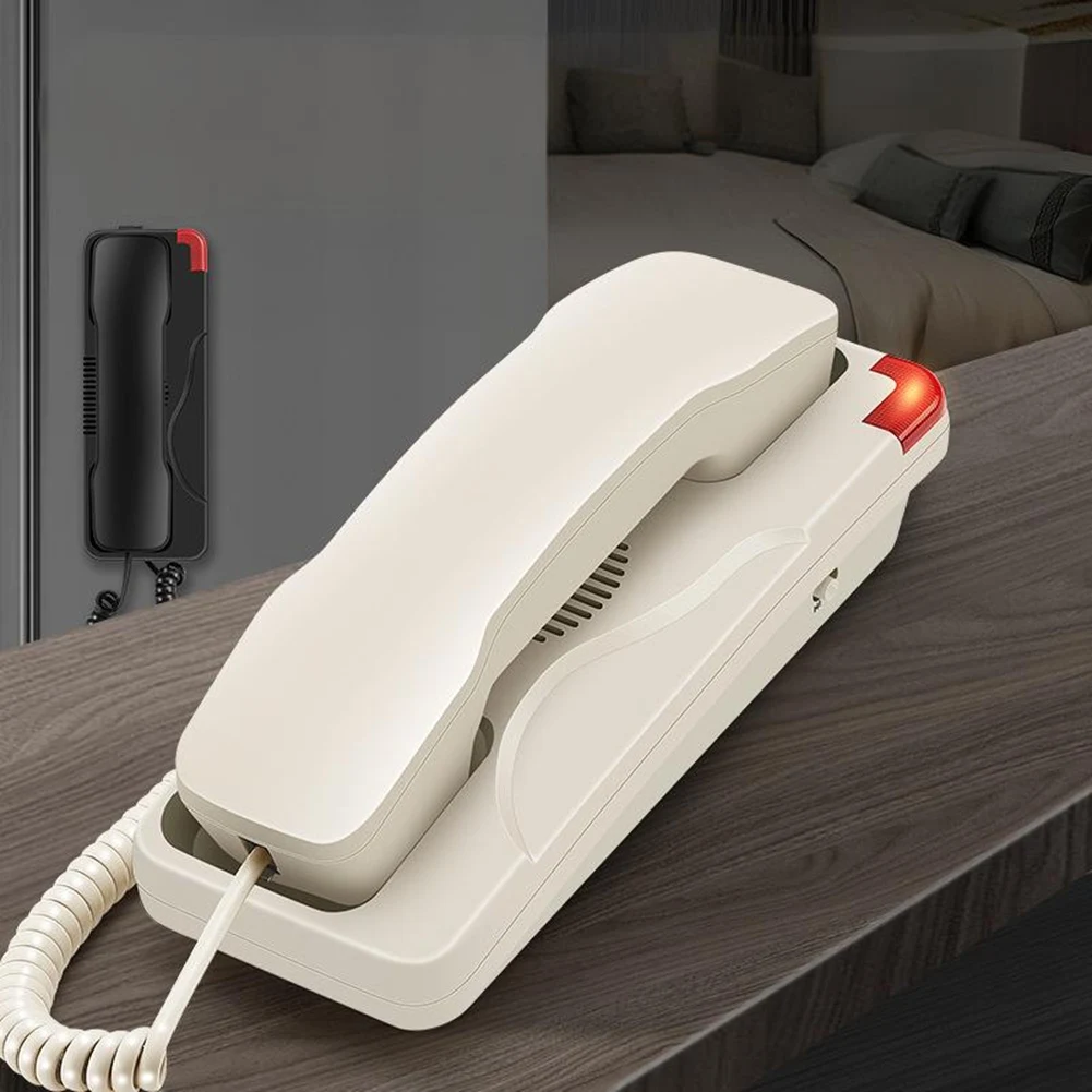 Trimline Telepon Berkabel Dengan Tombol Darurat SOS Telepon Amerika yang Dapat Dipasang di Dinding Black-TCE