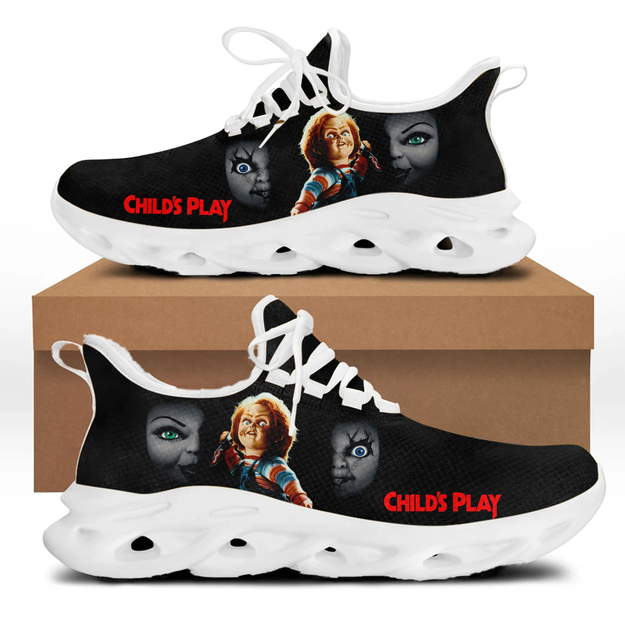 Childs Play Chucky Horror Movie Flats Sneakers Mens Womens Sports Running Shoes High Quality DIY Sneaker Custom Made Shoe