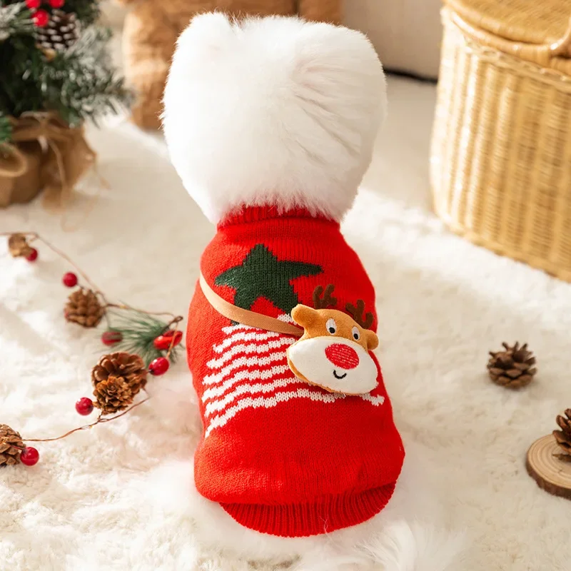 Autumn Winter Dog Christmas Halloween Festive Elk Knitted Sweater Chinese New Year Pet Dog Clothes Dog Sweater Puppy Clothes