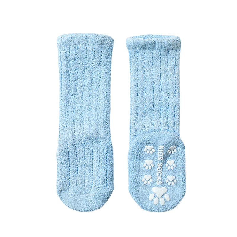 

Cute Baby Socks Toddler Infant Girls Boys Solid Color Non-Slip Coral Velvet Thickened Socks Spring Autumn Warm Casual Stockings