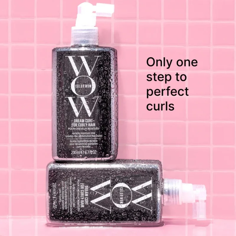 Color WOW-Casaco Dream para Cabelos Encaracolados, Cachos Sem Frizz, Spray de Moisture-Boosting Fácil, Fórmula de Enrolar, Produto do Cuidado do Cabelo