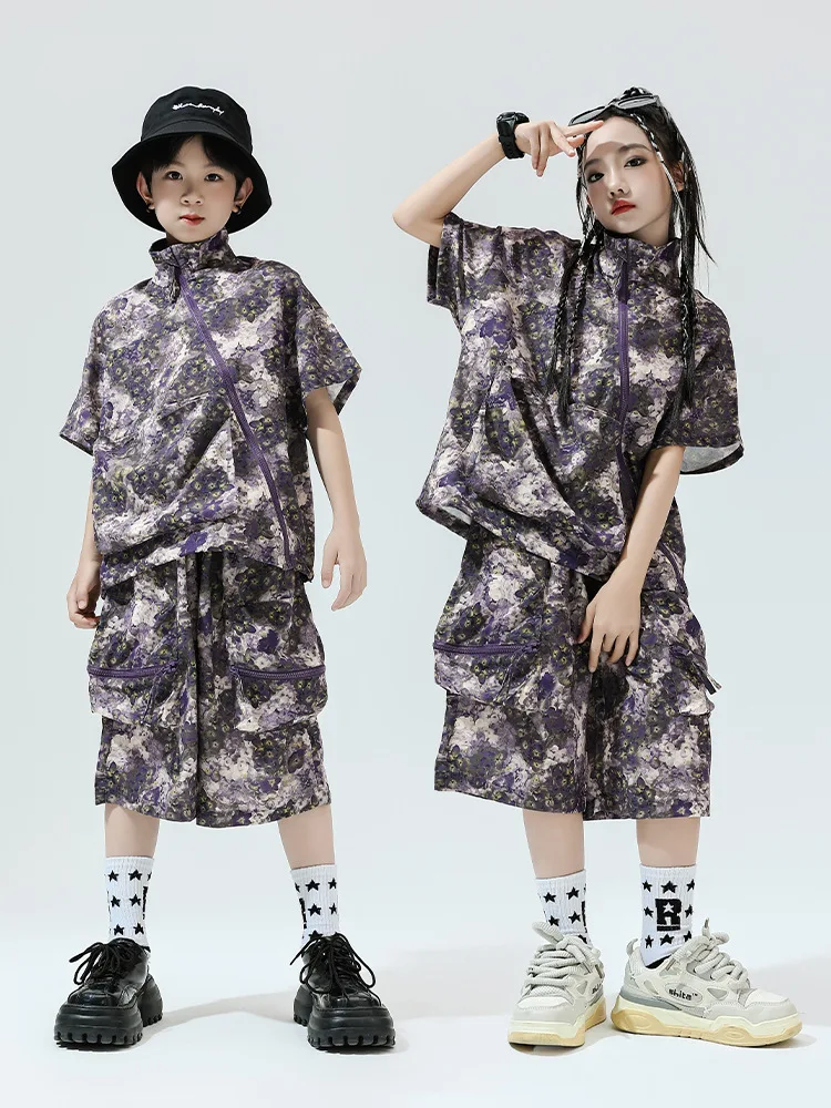 Kinder Hip Hop Dance Kleidung Kurzen Ärmeln Tops Shorts Jungen Street Dance Anzug Mädchen Jazz Modern Dance Performance Kostüm BL14673
