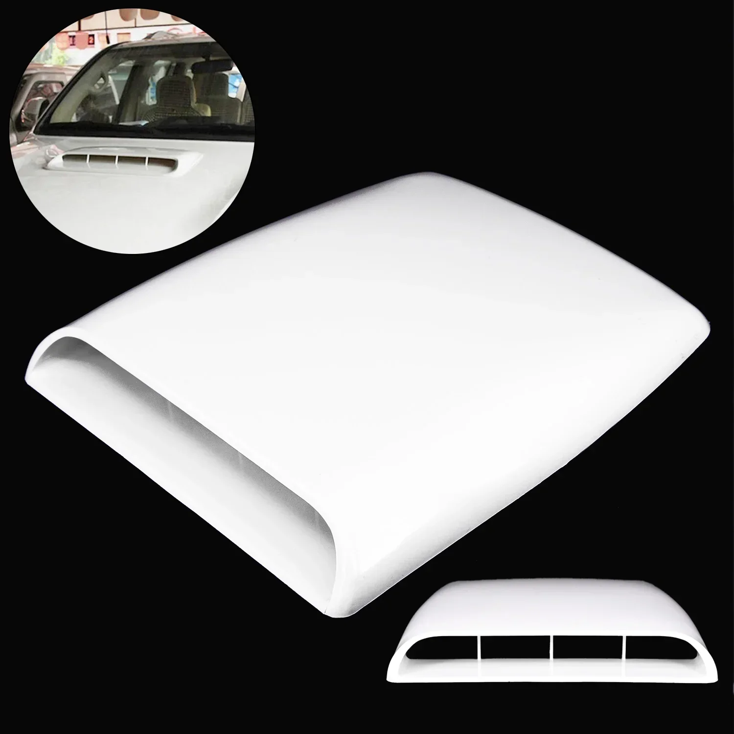 

Hood Cover White 1 Piece ABS Plastic Black Decoration Vent Air Flow Car Decor Base Roof Decorative Intake Replaces