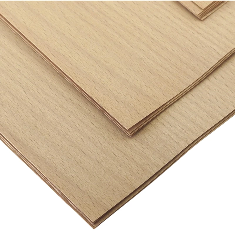 Natural Beech Veneer Chips x 24PCS, Thickness 0.4mm Approx, Suitable for Model Making and Crafts, Untreated Wood Sheets Combo