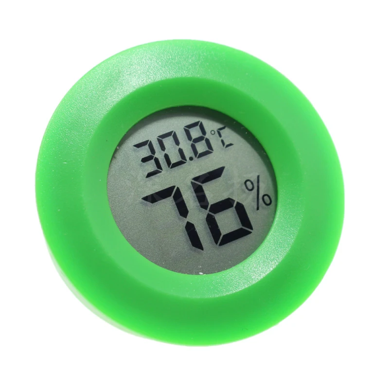 1~10PCS +70°C Mini LCD Digital Thermometer Hygrometer Round Temperature Humidity Tester Sensor Detector For Freezer Cigar Box