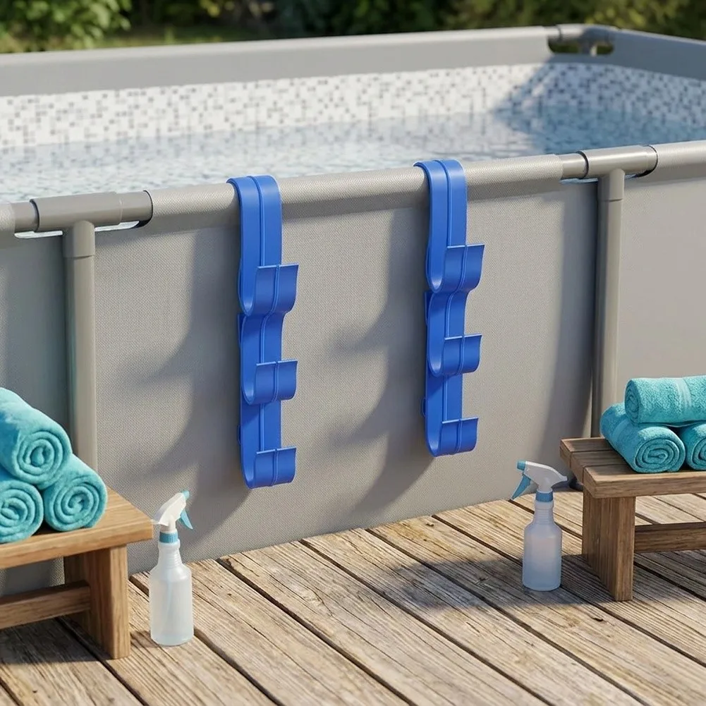 for triple Hanger Design Pool Hook Set Tangle-free Storage Vibration-free Stability For Organized Poolside Storage